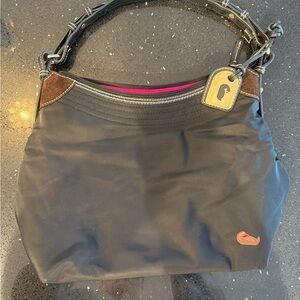 Dooney & Bourke Black and Brown Shoulder Bag